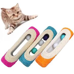 Yeecoofei Cat Kitten Toys Rolling Sisal Scratch Board Roller with 3 Ball Exercise Training Tool in Kuwait