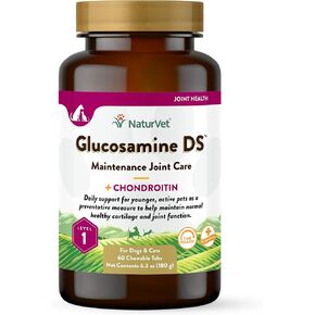 NaturVet Glucosamine DS Plus Level 2 Moderate, Joint Care Support Supplement for Dogs and Cats, Soft Chews, Made in The USA, 120 Count in Kuwait