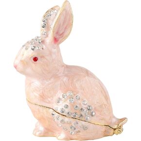 QIFU Cute Rabbit Style Trinket Box Hinged, Unique Gift For Home Decor