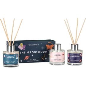 Folkulture Reed Diffuser Set with Sticks for Home, 3.38 fl oz (100 ml) - Essential Oil Diffusers with 6 Reed Sticks, Organic Reed Diffuser Bottle or Scent Diffuser for Valentine Gift - White Sage Mint