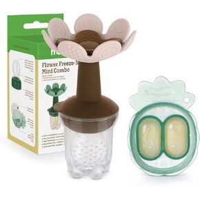 Haakaa Flower Baby Fresh Fruit Food Feeder with Mini Freezer Nibble Tray, Breastmilk Popsicle Mold for Baby Cooling Relief, Food Grade Silicone Baby Mesh Feeder for Infants 4M+ (Blush) in Kuwait