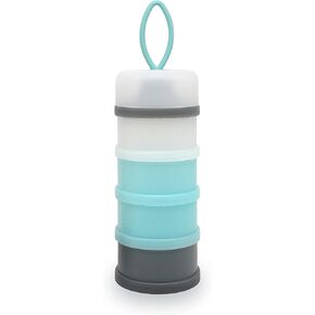 Baby Formula Dispenser Container, Portable Milk Powder Dispenser, Baby Feeding Travel Storage Container, Non-Spill Stackable Baby Snack Storage Container, BPA Free, 4 Compartments