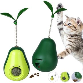 Pawaboo 2 Pack Catnip Tumbler Toys, Cat Teaser Toys for Slow Feeding Function, Cute Avocado Shape Catnip Ball Toys for Indoor Cats Kitty in Kuwait