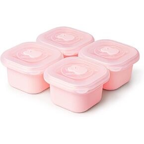 Termichy Baby Food Containers, 4 Pack Leakproof Silicone Baby Food Jars with Lids, Microwave, Freezer & Dishwasher Safe, Food Storages Prefer for Daycare-No Glass (4x3OZ, Blue) in Kuwait