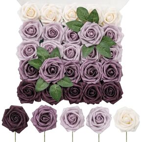 TINGE TIME Green Rose Flowers, 25pcs Artificial Flower for Decoration Fake Rose with Stem for DIY Wedding Bouquets, Centerpieces, Bridal Shower, Party, Flower Arrangements Decorations