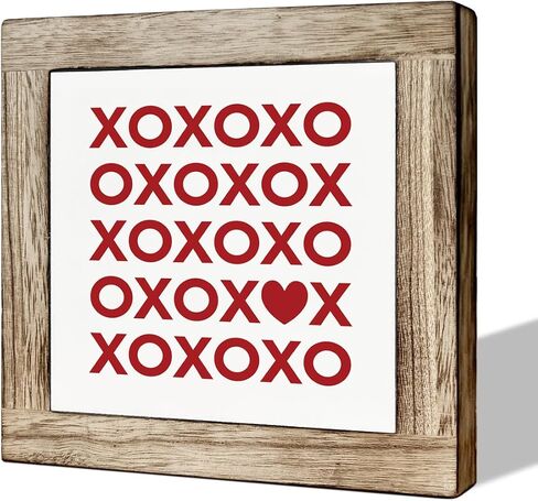 علامة XOXO، لافتات صندوق خشبي لديكور المنزل، علامة ديكور عيد الحب XO، علامة طاولة خشبية مزخرفة، ديكور XO أحمر، ديكور قائم بذاته لعيد الحب، ديكور نادي بار القهوة in Saudi Arabia