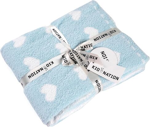 Kid Nation Baby Blankets for Girls Boys Toddler Double-Sided Heart Blanket,40"X 30"Soft Plush Crib Blanket Fluffy Baby Quilt Newborn Stroller Blanket,Light Pink in Kuwait
