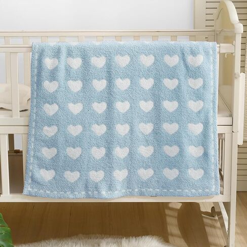 Kid Nation Baby Blankets for Girls Boys Toddler Double-Sided Heart Blanket,40"X 30"Soft Plush Crib Blanket Fluffy Baby Quilt Newborn Stroller Blanket,Light Pink in Kuwait