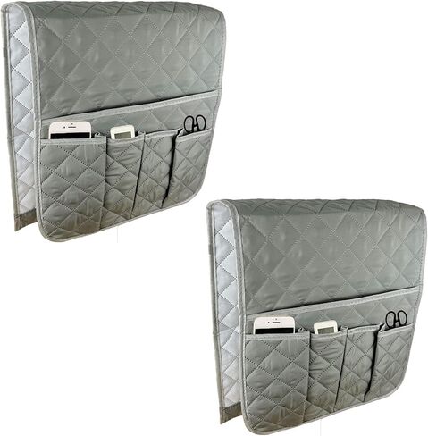 Sofa Armrest Organiser Hanging Caddy Storage Bag Couch Chair TV Remote Control Holder Armchairs Couch Organise for Recliner Remote Holder, TV Control, Cell Phone (Beige) in Saudi Arabia