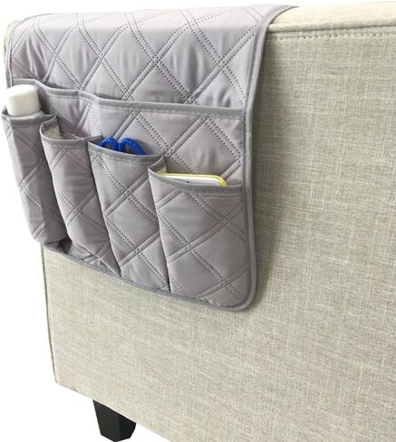 Sofa Armrest Organiser Hanging Caddy Storage Bag Couch Chair TV Remote Control Holder Armchairs Couch Organise for Recliner Remote Holder, TV Control, Cell Phone (Beige) in Saudi Arabia