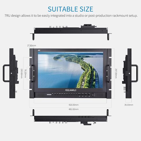 شاشة LCD للبث على حامل من Feel WORLD مقاس 17.3 بوصة 7RU مع مدخل ومخرج 3G-SDI HDMI YPbPr بدقة Full HD 1920×1080 in Saudi Arabia
