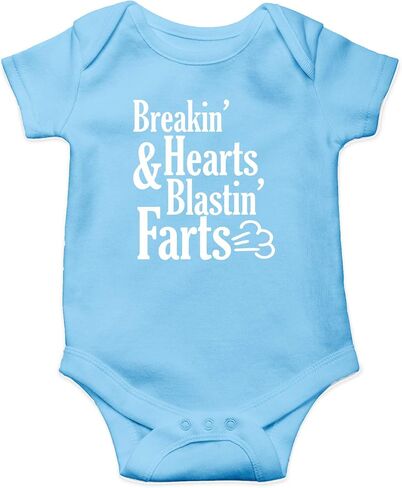 AW Fashions Breakin' Hearts & Blastin' Farts - I Break Hearts, and Wind Funny Pooping - Cute One-Piece Infant Baby Bodysuit in Saudi Arabia