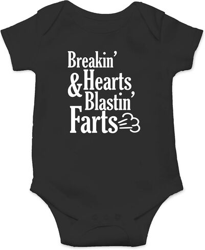 Breakin' Hearts & Blastin' Farts - Pop Humor Funny Baby Bodysuit in Kuwait