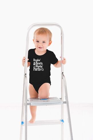 Breakin' Hearts & Blastin' Farts - Pop Humor Funny Baby Bodysuit in Kuwait