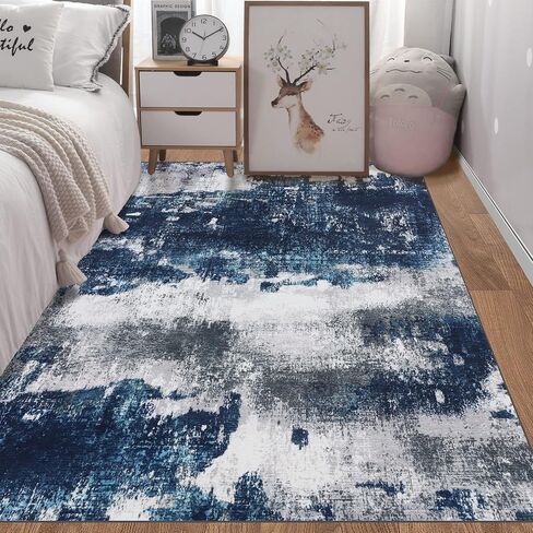 منطقة البساط سجاد غرفة المعيشة: 3 × 5 سجادة غرفة نوم صغيرة ناعمة غير قابلة للغسل، سجادة تجريدية حديثة لغرفة الطعام، المنزل، المكتب، المطبخ تحت أرضية الطاولة - بيج in Kuwait