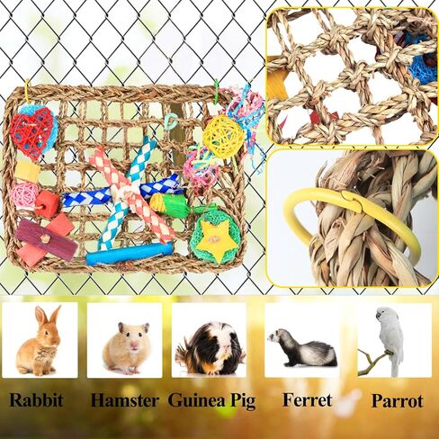 Grddaef Rabbit Toys, Bunny Cage Hanging Chew Toys and Treats for Guinea Pigs Chinchillas Hamsters Rats Other Small Pets Teeth Grinding in Kuwait