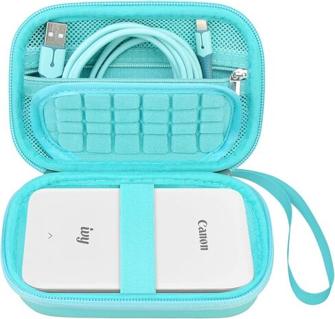 حقيبة حمل Elonbo لكاميرا Canon IVY 2 Mini/Canon IVY Mini/Canon IVY CLIQ CLIQ+ CLIQ 2 CLIQ+2 طابعة صور محمولة بتقنية البلوتوث، حقيبة شبكية تناسب كابل ورق الصور، ذهبي وردي in Kuwait