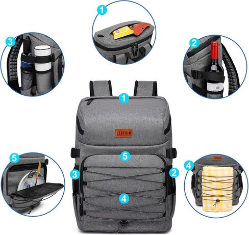 حقيبة ظهر مبرد للنساء، حقيبة ظهر صغيرة ناعمة على الشاطئ، 25 علبة حقيبة ظهر تبريد مقاومة للماء معزولة مانعة للتسرب للتنزه سيرًا على الأقدام والتجديف بالكاياك والنزهات in Kuwait