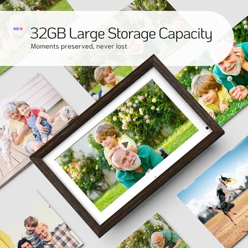إطار صورة رقمي كبير مقاس 14 بوصة من NexFoto بسعة 32 جيجابايت مع جهاز تحكم عن بعد، وإطار خشبي للصور الرقمية WiFi مع شاشة تعمل باللمس IPS، وسهل مشاركة الصور أو مقاطع الفيديو عبر التطبيق، هدية للأجداد in Kuwait