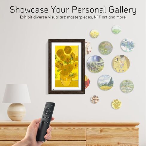 إطار صورة رقمي كبير مقاس 14 بوصة من NexFoto بسعة 32 جيجابايت مع جهاز تحكم عن بعد، وإطار خشبي للصور الرقمية WiFi مع شاشة تعمل باللمس IPS، وسهل مشاركة الصور أو مقاطع الفيديو عبر التطبيق، هدية للأجداد in Kuwait