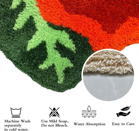 USTIDE Pastoral Style Handmade Floral Rug Girls Bedroom Rugs Washable Kids Play Rugs Anti-Skid Bath Mat Floor Rugs (Purple) in Saudi Arabia