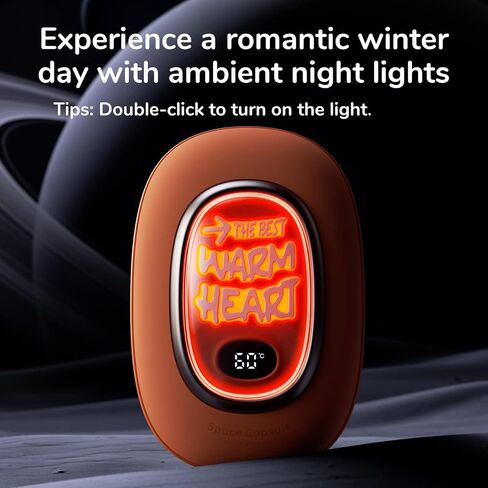 JISULIFE Hand Warmers Rechargeable, Space Capsule Light USB Handwarmer, 9000mAh Electric Hand Warmer Power Bank, 3 Heating Levels, Reusable Portable Hot Hands Heater for Hunting Golf Camping Gifts in Saudi Arabia