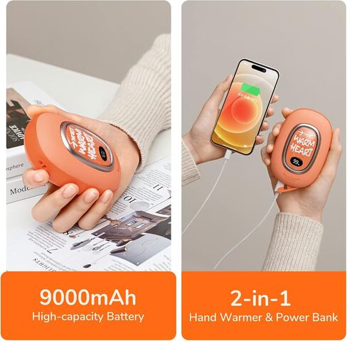 JISULIFE Hand Warmers Rechargeable, Space Capsule Light USB Handwarmer, 9000mAh Electric Hand Warmer Power Bank, 3 Heating Levels, Reusable Portable Hot Hands Heater for Hunting Golf Camping Gifts in Saudi Arabia