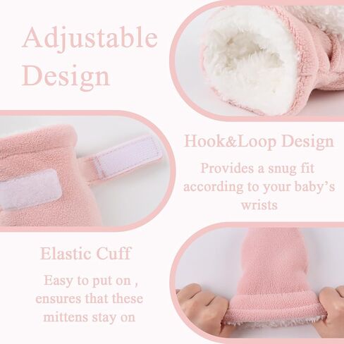 Zsedrut No Scratch Baby Mittens Toddler Infant Fleece Lined Gloves Winter Warm Mitten for Baby Boys Girls in Saudi Arabia