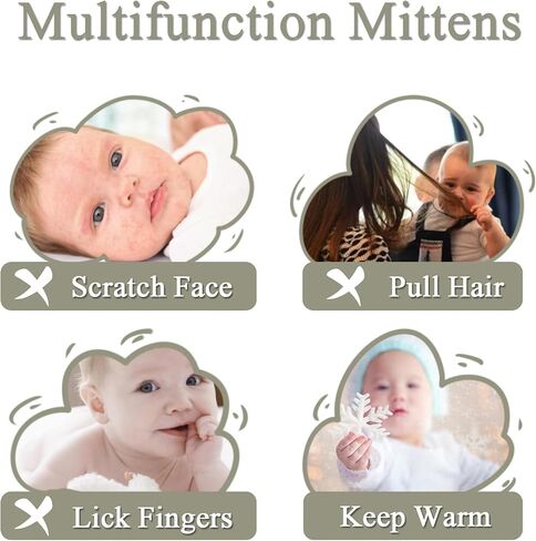 Zsedrut No Scratch Baby Mittens Toddler Infant Fleece Lined Gloves Winter Warm Mitten for Baby Boys Girls in Saudi Arabia
