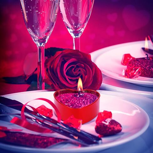 هوتوب 6 قطع من علب معدنية على شكل قلب مع اغطية، علب حلوى عيد الحب، علب حلوى فارغة على شكل قلب، علب كنوز لعيد الحب واعياد الميلاد (احمر) in Kuwait