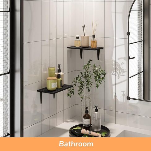 BAMFOX Floating Wall Shelf,Natural Bamboo Wall Storage Shelf for Bedroom, Living Room, Bathroom, Kitchen, Office and More,9.1x4.1x3.5 inch in Kuwait