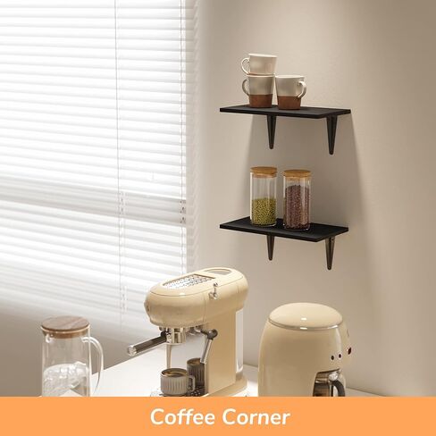 BAMFOX Floating Wall Shelf,Natural Bamboo Wall Storage Shelf for Bedroom, Living Room, Bathroom, Kitchen, Office and More,9.1x4.1x3.5 inch in Kuwait