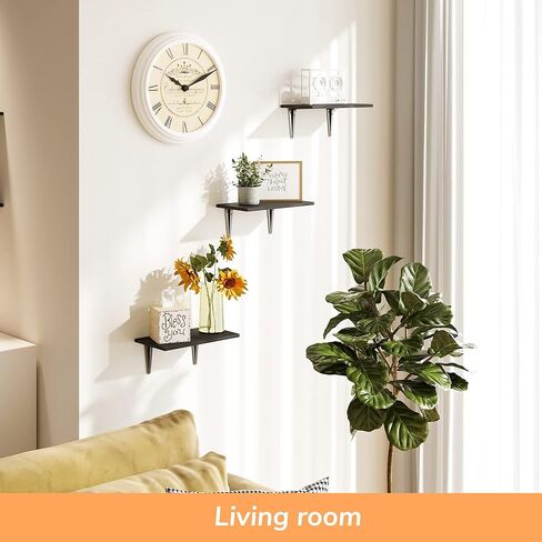 BAMFOX Floating Wall Shelf,Natural Bamboo Wall Storage Shelf for Bedroom, Living Room, Bathroom, Kitchen, Office and More,9.1x4.1x3.5 inch in Kuwait