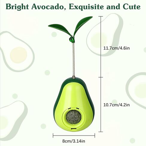 Pawaboo 2 Pack Catnip Tumbler Toys, Cat Teaser Toys for Slow Feeding Function, Cute Avocado Shape Catnip Ball Toys for Indoor Cats Kitty in Kuwait