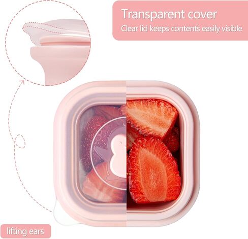 Termichy Baby Food Containers, 4 Pack Leakproof Silicone Baby Food Jars with Lids, Microwave, Freezer & Dishwasher Safe, Food Storages Prefer for Daycare-No Glass (4x3OZ, Blue) in Kuwait