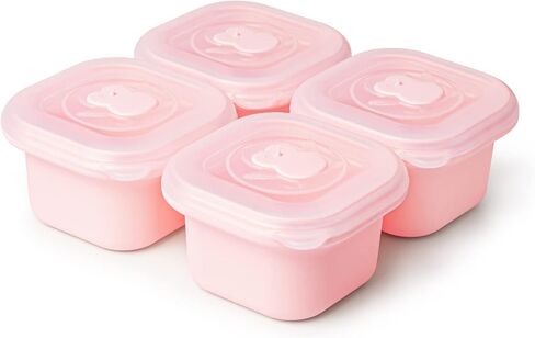 Termichy Baby Food Containers, 4 Pack Leakproof Silicone Baby Food Jars with Lids, Microwave, Freezer & Dishwasher Safe, Food Storages Prefer for Daycare-No Glass (4x3OZ, Blue) in Kuwait