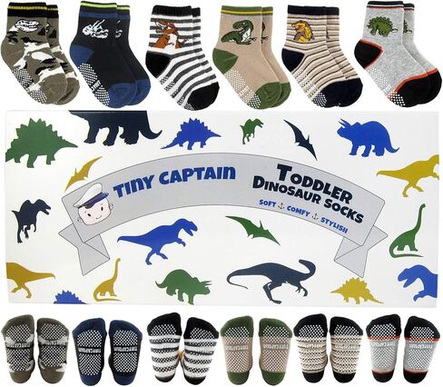 جوارب تايني كابتن للأطفال الصغار للأولاد والبنات بقبضة ديناصور لعمر سنة واحدة هدية غير قابلة للانزلاق للأعمار من 1 إلى 3 جوارب للكاحل وطاقم in Kuwait