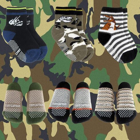 جوارب تايني كابتن للأطفال الصغار للأولاد والبنات بقبضة ديناصور لعمر سنة واحدة هدية غير قابلة للانزلاق للأعمار من 1 إلى 3 جوارب للكاحل وطاقم in Kuwait