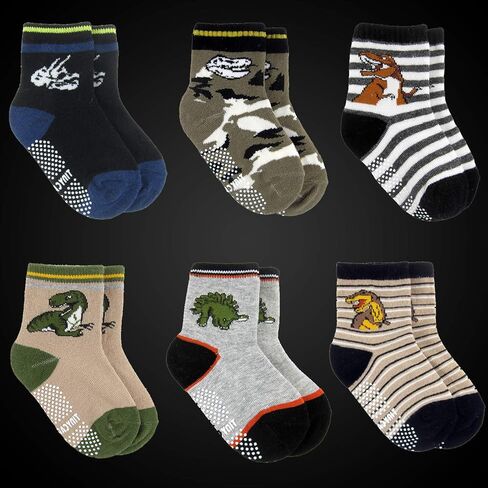 جوارب تايني كابتن للأطفال الصغار للأولاد والبنات بقبضة ديناصور لعمر سنة واحدة هدية غير قابلة للانزلاق للأعمار من 1 إلى 3 جوارب للكاحل وطاقم in Kuwait