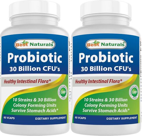 Best Naturals Probiotic 10 Strains & 30 Billion CFU Intestinal Flora, 60 Veggie Capsules (60 Count (Pack of 1)) in Saudi Arabia
