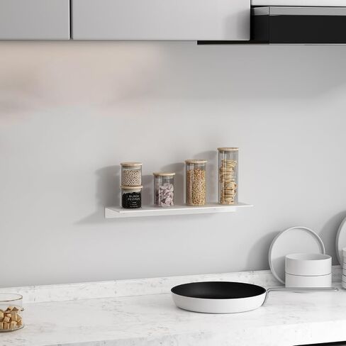 JOOM Small Metal Wall Floating Shelf - Metal Wall Shelf, Black Floating Shelf, Small Bathroom Shelf, Display Shelves for Wall Storage (Black, 20 in) in Saudi Arabia