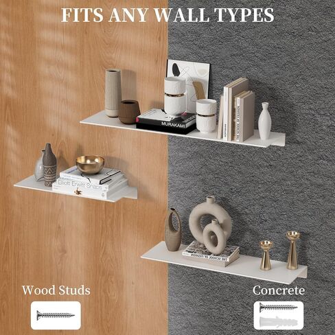 JOOM Small Metal Wall Floating Shelf - Metal Wall Shelf, Black Floating Shelf, Small Bathroom Shelf, Display Shelves for Wall Storage (Black, 20 in) in Saudi Arabia
