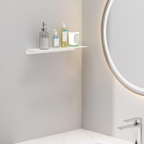 JOOM Small Metal Wall Floating Shelf - Metal Wall Shelf, Black Floating Shelf, Small Bathroom Shelf, Display Shelves for Wall Storage (Black, 20 in) in Saudi Arabia