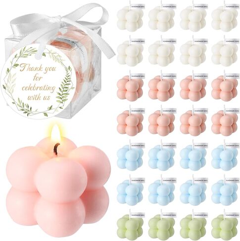 MTLEE 40 Pieces Bubble Candles Bulk Aesthetic Scented Candles Party Favors Thank You Guest Gifts for Wedding Baby Bridal Shower Party in Saudi Arabia