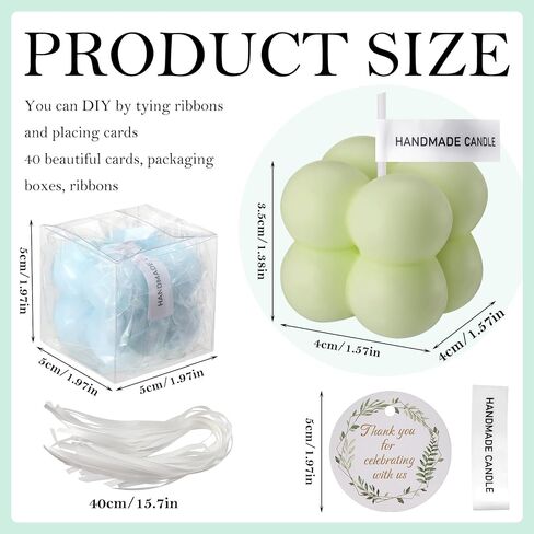 MTLEE 40 Pieces Bubble Candles Bulk Aesthetic Scented Candles Party Favors Thank You Guest Gifts for Wedding Baby Bridal Shower Party in Saudi Arabia