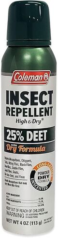 Coleman Insect Repellent Spray - 25% DEET Dry Formula Insect Repellent Spray protects against ticks, mosquitoes, chiggers, gnats, fleas and flies, ideal for camping, hiking and outdoor activities, 4oz in Saudi Arabia