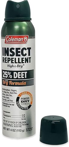 Coleman Insect Repellent Spray - 25% DEET Dry Formula Insect Repellent Spray protects against ticks, mosquitoes, chiggers, gnats, fleas and flies, ideal for camping, hiking and outdoor activities, 4oz in Saudi Arabia