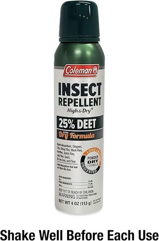 Coleman Insect Repellent Spray - 25% DEET Dry Formula Insect Repellent Spray protects against ticks, mosquitoes, chiggers, gnats, fleas and flies, ideal for camping, hiking and outdoor activities, 4oz in Saudi Arabia