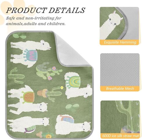 Tatenale Dog Cooling Mat Ice-Cold Pad for Cat Small Pet Summer Sleeping Mat Cute Travel Cooling Fiber Cool Down Breathable Comfortable Folding Storage in Kuwait