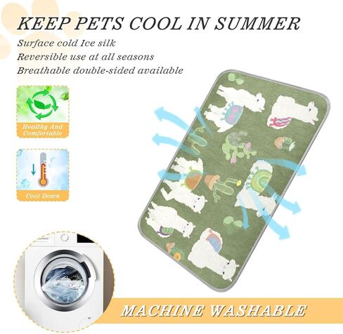 Tatenale Dog Cooling Mat Ice-Cold Pad for Cat Small Pet Summer Sleeping Mat Cute Travel Cooling Fiber Cool Down Breathable Comfortable Folding Storage in Kuwait